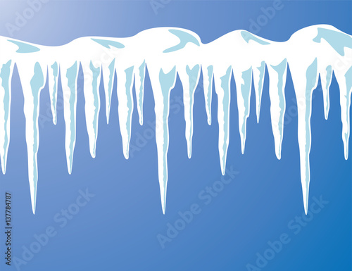 Fotografía vector icicles and snow background