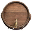 Old wooden barrel on white background