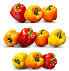 Wall Mural - Group of sweet pepper isolated on white background