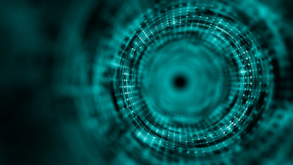 Poster - Time tunnel, computer generated abstract fractal background
