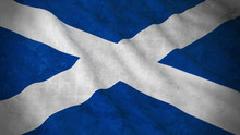 Grunge Flag Of Scotland - Dirty Scottish Flag 3D Illustration
