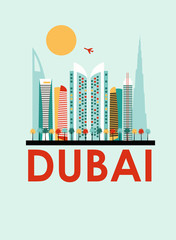 Wall Mural - Dubai travel background