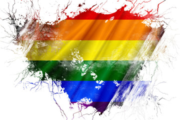 Wall Mural - Grunge old Gay pride  flag 