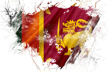 Grunge Old Sri Lanka  Flag 