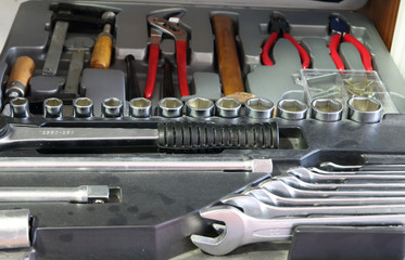 new toolbox with a set of tools