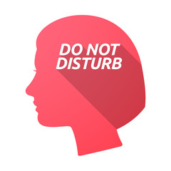 Wall Mural - Isolated female head with    the text DO NOT DISTURB