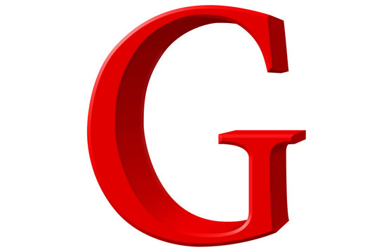 Uppercase letter G, isolated on white, 3D illustration