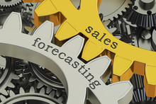 Sales Forecasting Concept On The Gears, 3D Rendering
