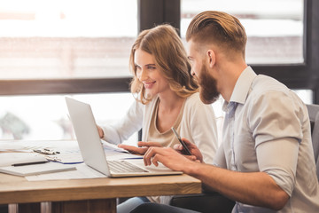 Poster - Business couple working