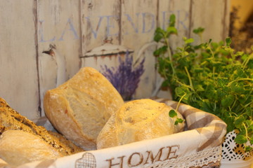 bread, fresh bread, home sweet home, bakery, home made bread, oregano, bread in the basket, 