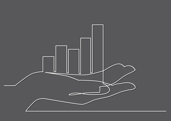 Poster - continuous line drawing of hand showing growth chart