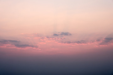 Canvas Print - Pastel color pink and purple sky with sunset