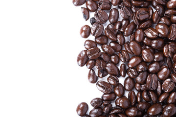 Canvas Print - Coffee beans isoalted on white background