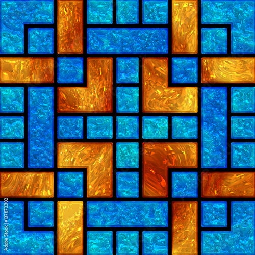 Nowoczesny obraz na płótnie Seamless bright stained glass pattern 