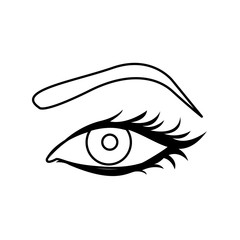 black silhouette woman eyes icon, vector illustration design