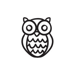 Wall Mural - Owl sketch icon.