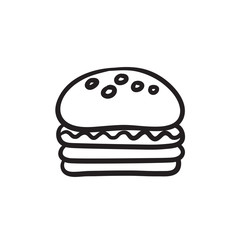 Sticker - Hamburger sketch icon.