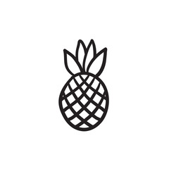 Sticker - Pineapple sketch icon.