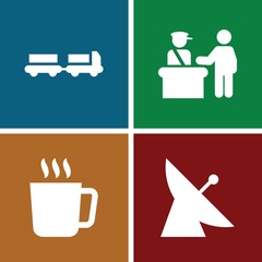 Poster - Set of 4 Airport filled icons