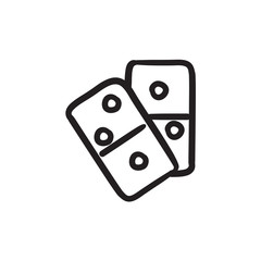 Sticker - Domino sketch icon.