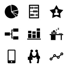 Wall Mural - Set of 9 Office filled icons