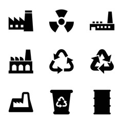 Poster - Set of 9 pollution filled icons