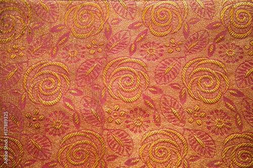 Fotomural abric brocade, Golden orange color, rectangular background