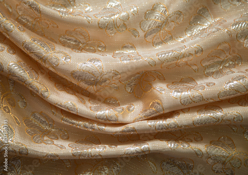 Fotografía fabric brocade, peach-colored, rectangular background