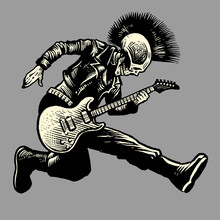 Skull Punk Style Guitarist