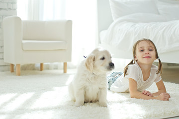 Wall Mural - Child and dog 