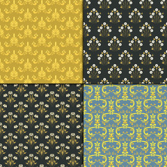 Poster - Vector damask vintage seamless pattern background.