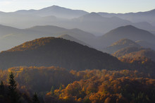 Forest Covered Hills, Piatra Craiului National Park, Transylvania, Southern Carpathian Mountains, Romania, October 2008