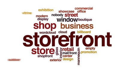 Canvas Print - Storefront animated word cloud, text design animation.