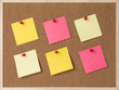 © 영인 진 - lot a yellow, pink stickry note on wooden frame cork board.