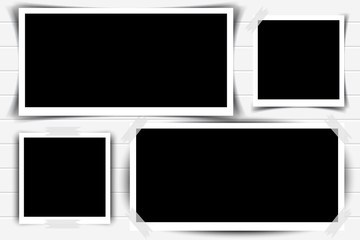 Wall Mural - set of retro photo frames with shadows. vector illustration