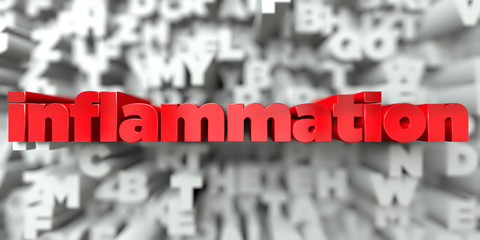 Fototapete - inflammation -  Red text on typography background - 3D rendered royalty free stock image. This image can be used for an online website banner ad or a print postcard.