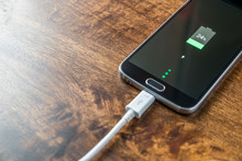 Mobile Smartphone Charging Battery Close-up