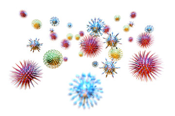 Poster - Colorful virus close up illustration