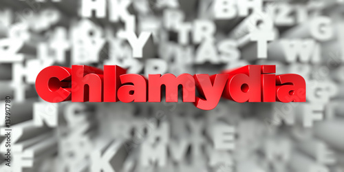 Chlamydia Red Text On Typography Background 3d Rendered