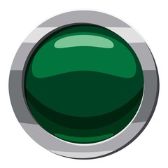 Poster - Green button icon, cartoon style