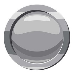 Poster - Gray button icon, cartoon style