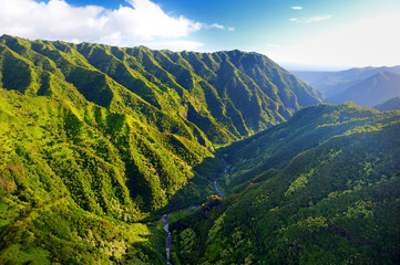 Poster - Stunning aerial view of spectacular jungles, Kauai