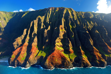 Poster - Beautiful aerial view of spectacular Na Pali coast, Kauai