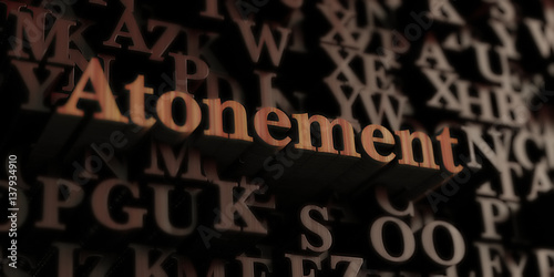 Cuadros en Lienzo Atonement - Wooden 3D rendered letters/message