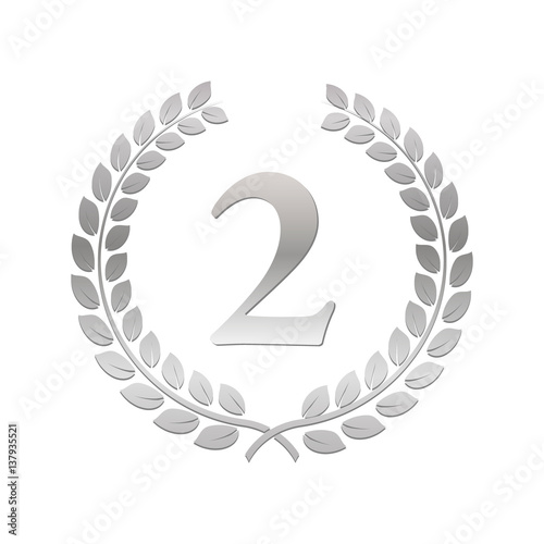 Silver Laurel Wreath. Award for winners. Honoring champions. Sign for 2nd place. Trophy for