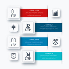 Wall Mural - infographics template four options with square