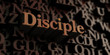 Disciple - Wooden 3D rendered letters/message.  Can be used for an online banner ad or a print postcard.