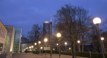 Canvas Print - cityscape essen germany in the evening