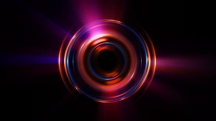 Wall Mural - abstract neon background. luminous swirling. glowing spiral cover. black elegant. halo around. power