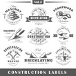 Set of vintage construction labels. Vol.2.  Posters, stamps, banners and design elements. Vector illustration